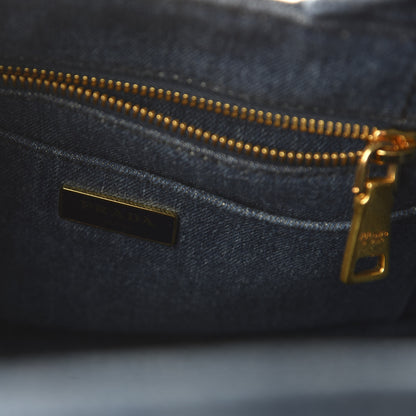 Prada Denim Small Logo Tote Bleu 9 of 10