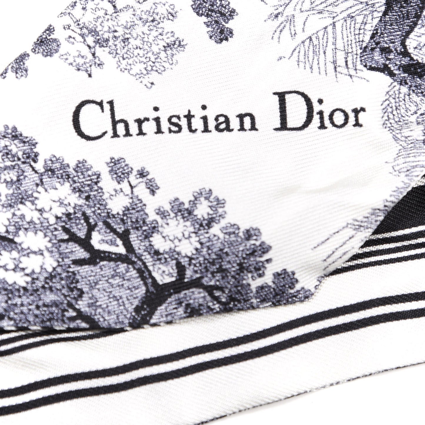 Silk Toile De Jouy Mitzah Scarf Navy Blue