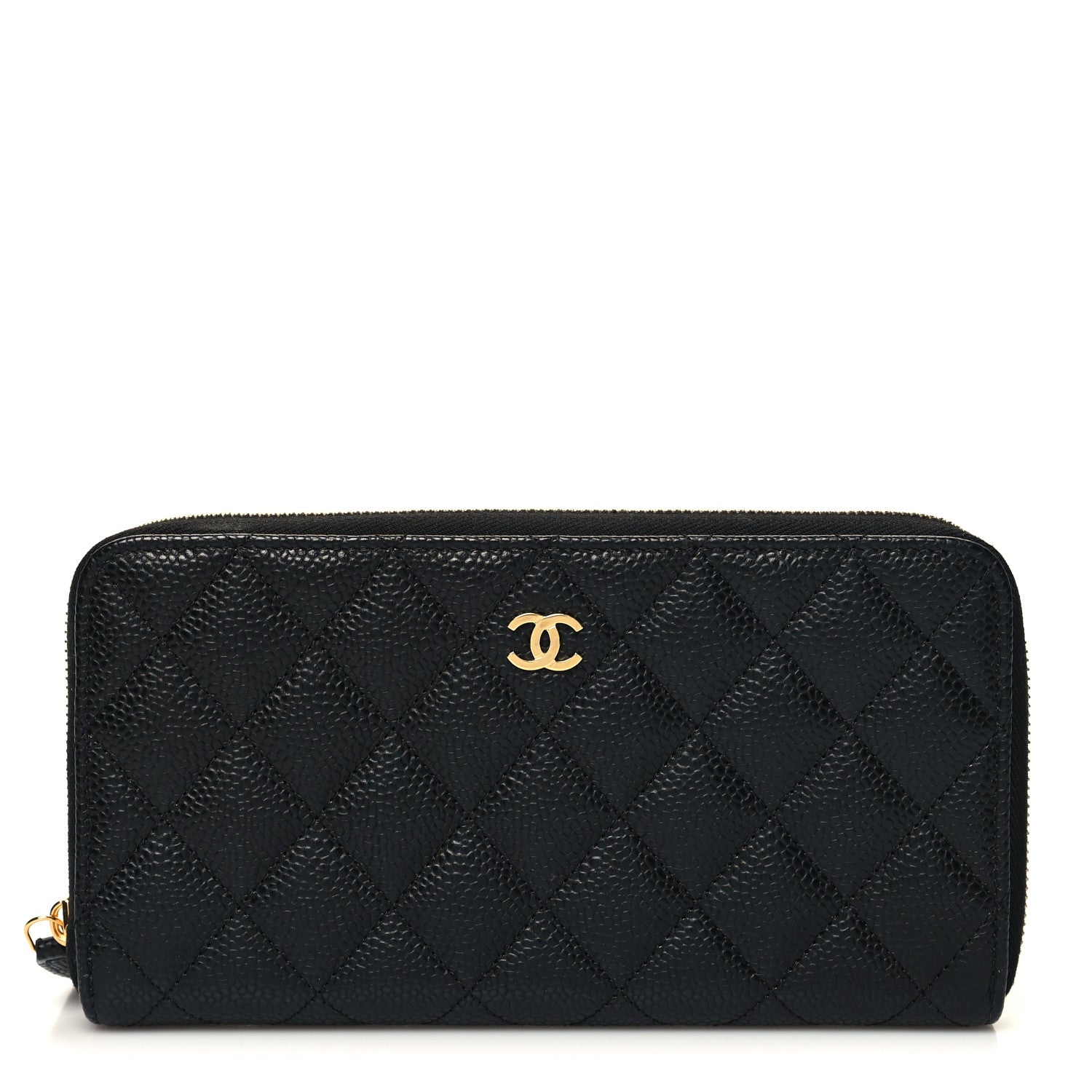 Chanel Caviar Quilted Large Gusset Zip Around Wallet Black 1 of 9
