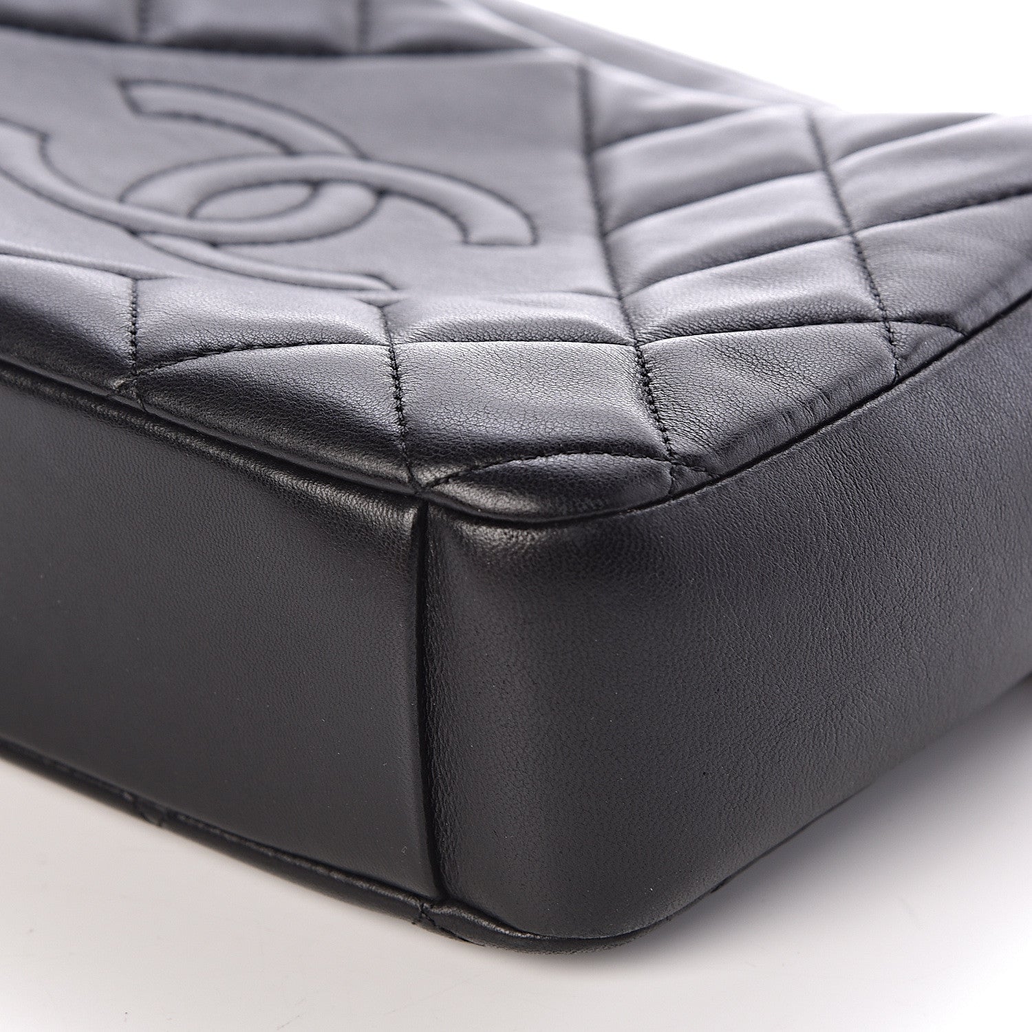 Chanel Lambskin Quilted Small Diamond CC Camera Case Black 10 of 11
