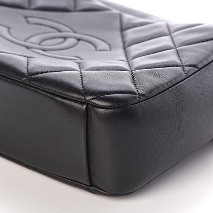 Chanel Lambskin Quilted Small Diamond CC Camera Case Black 10 of 11