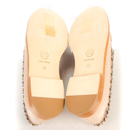 Chanel Calfskin Chain Loafers 35 Beige 6 of 9
