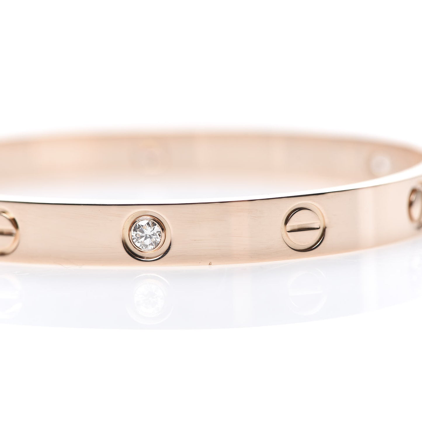 18K Pink Gold 4 Diamond LOVE Bracelet 17