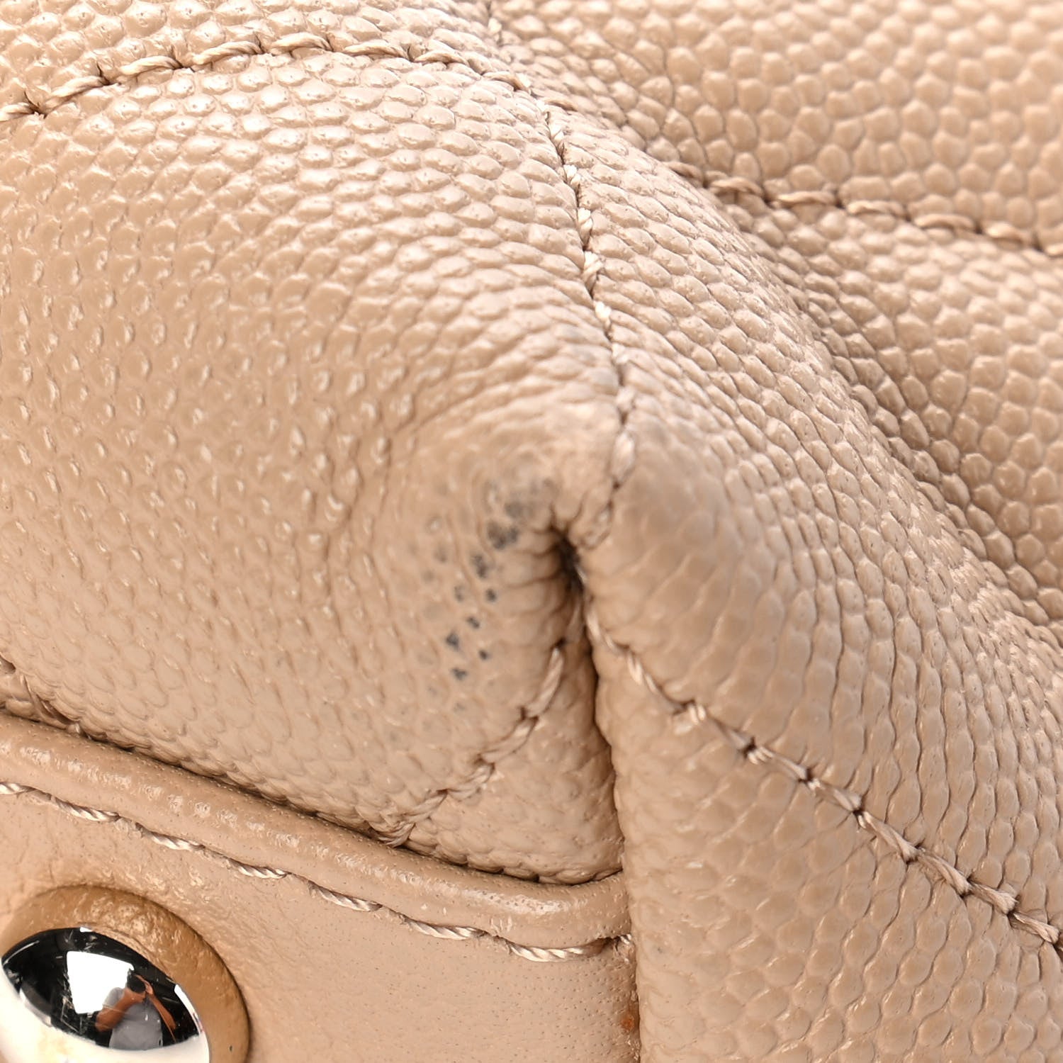 Chanel Caviar Quilted Rolled Up Tote Beige 11 of 13