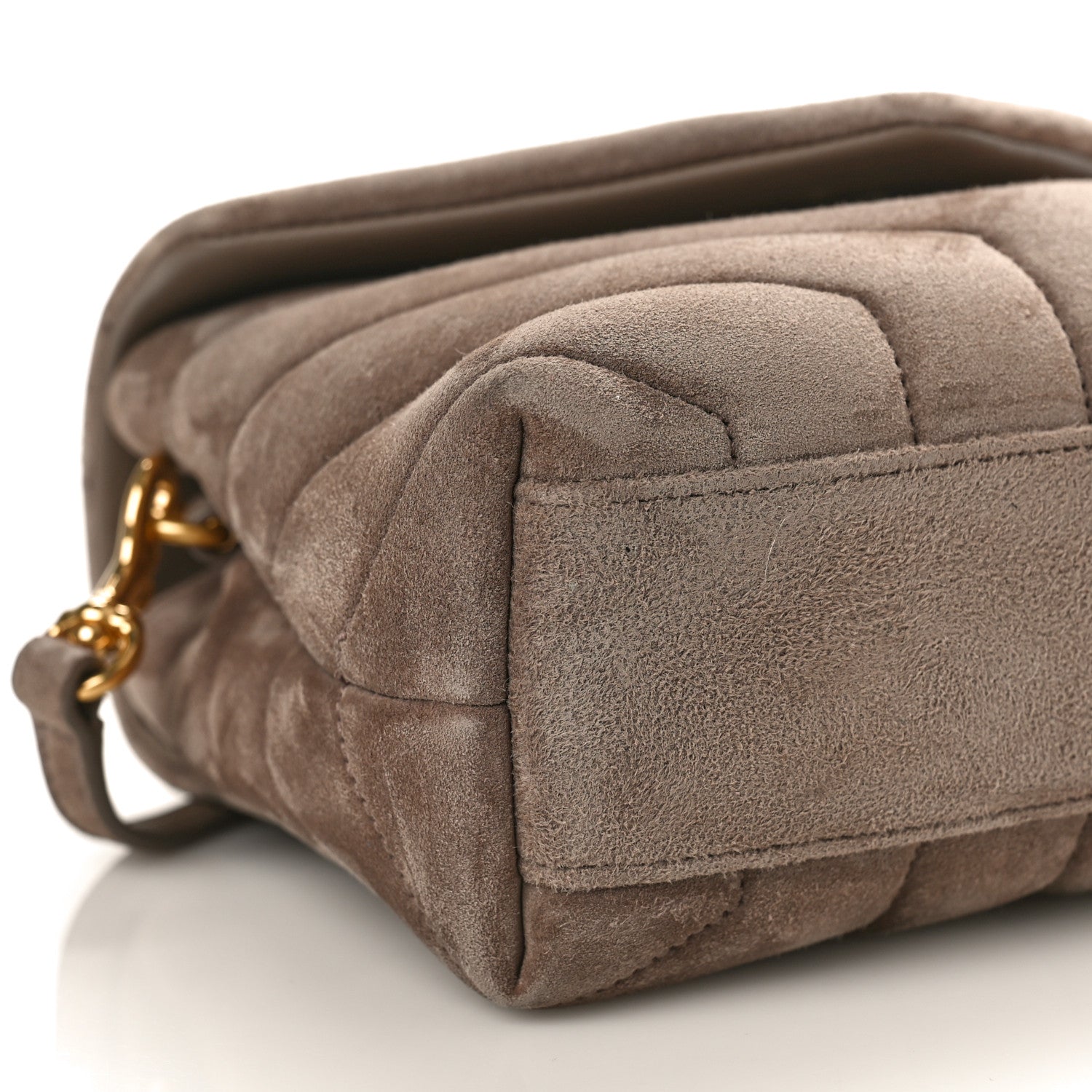Saint Laurent Suede Toy Loulou Shoulder Bag Taupe 7 of 9