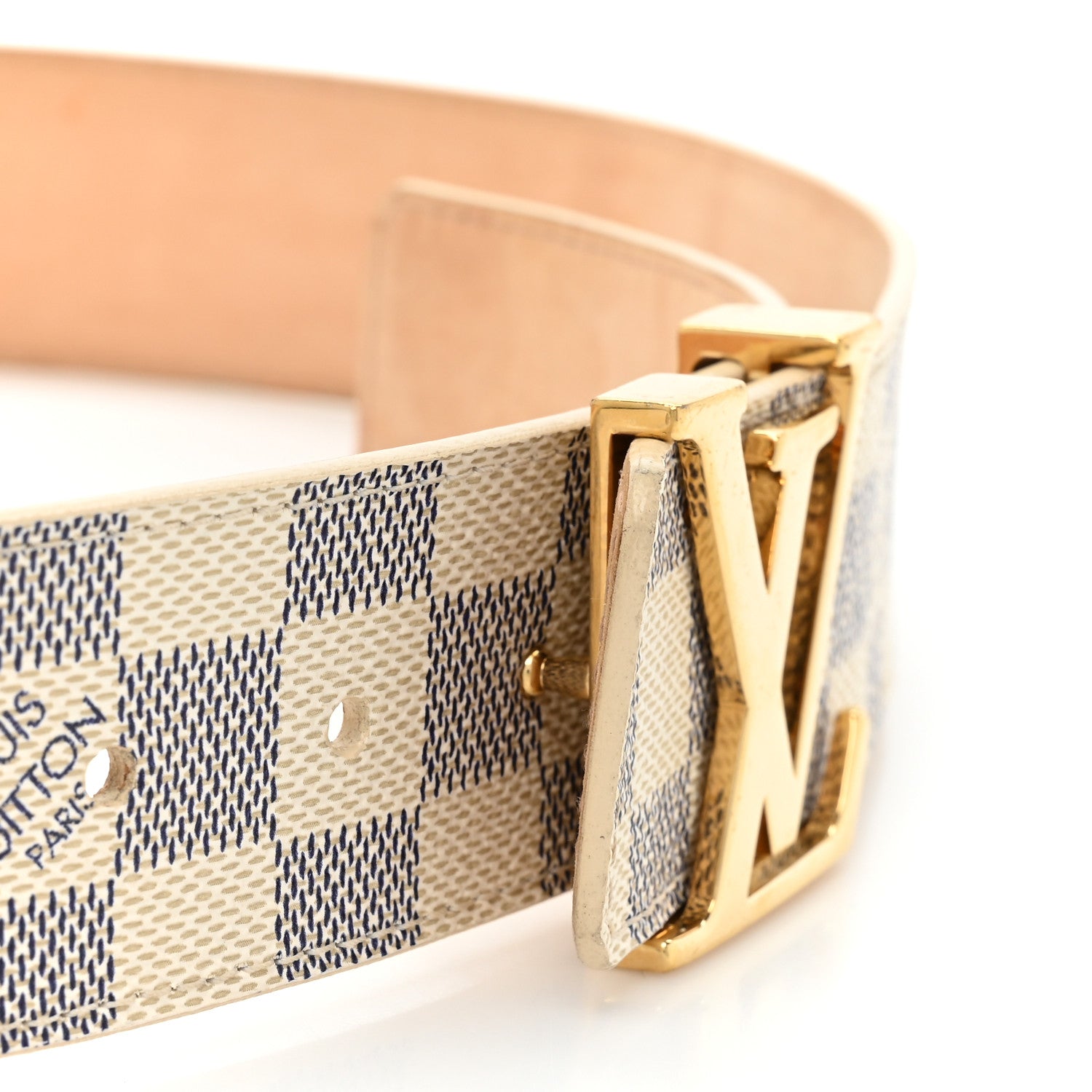 Louis Vuitton Damier Azur LV Initiales Belt 80 32 3 of 10