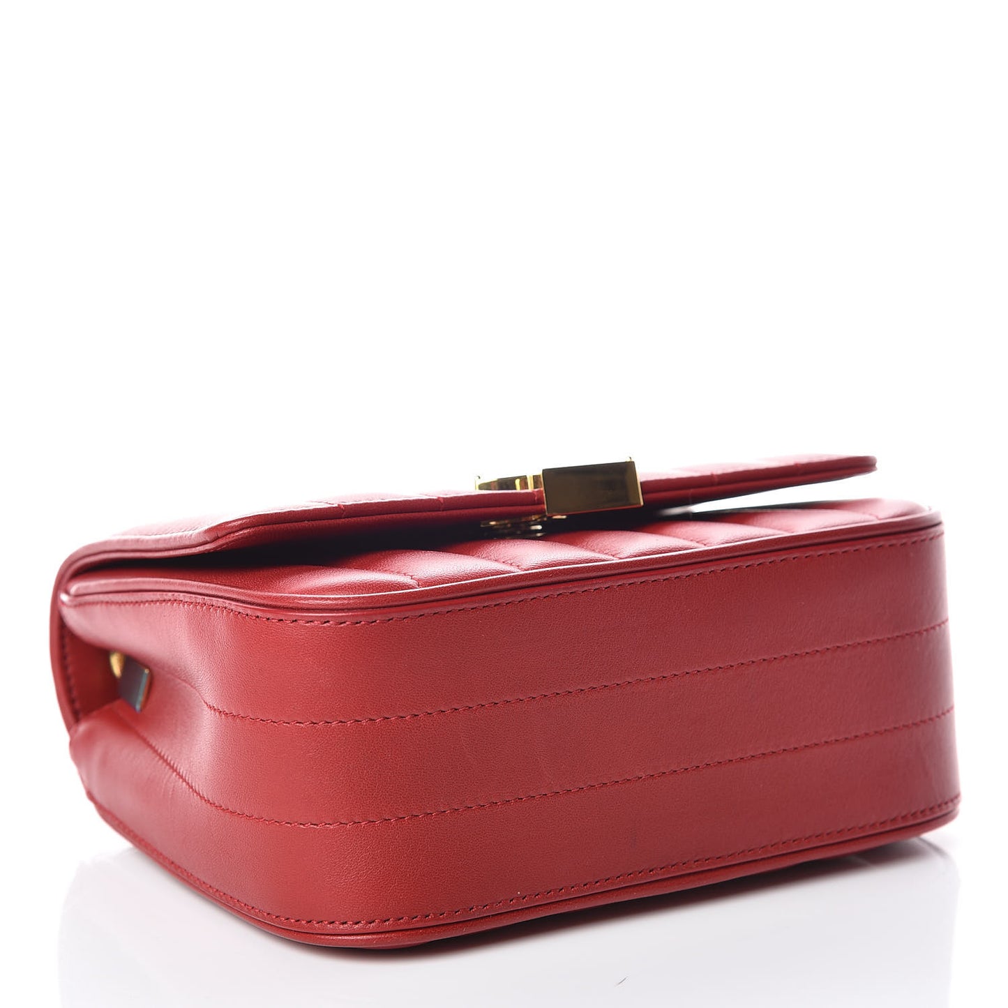 Lambskin Matelasse Monogram Small Vicky Chain Bag Red