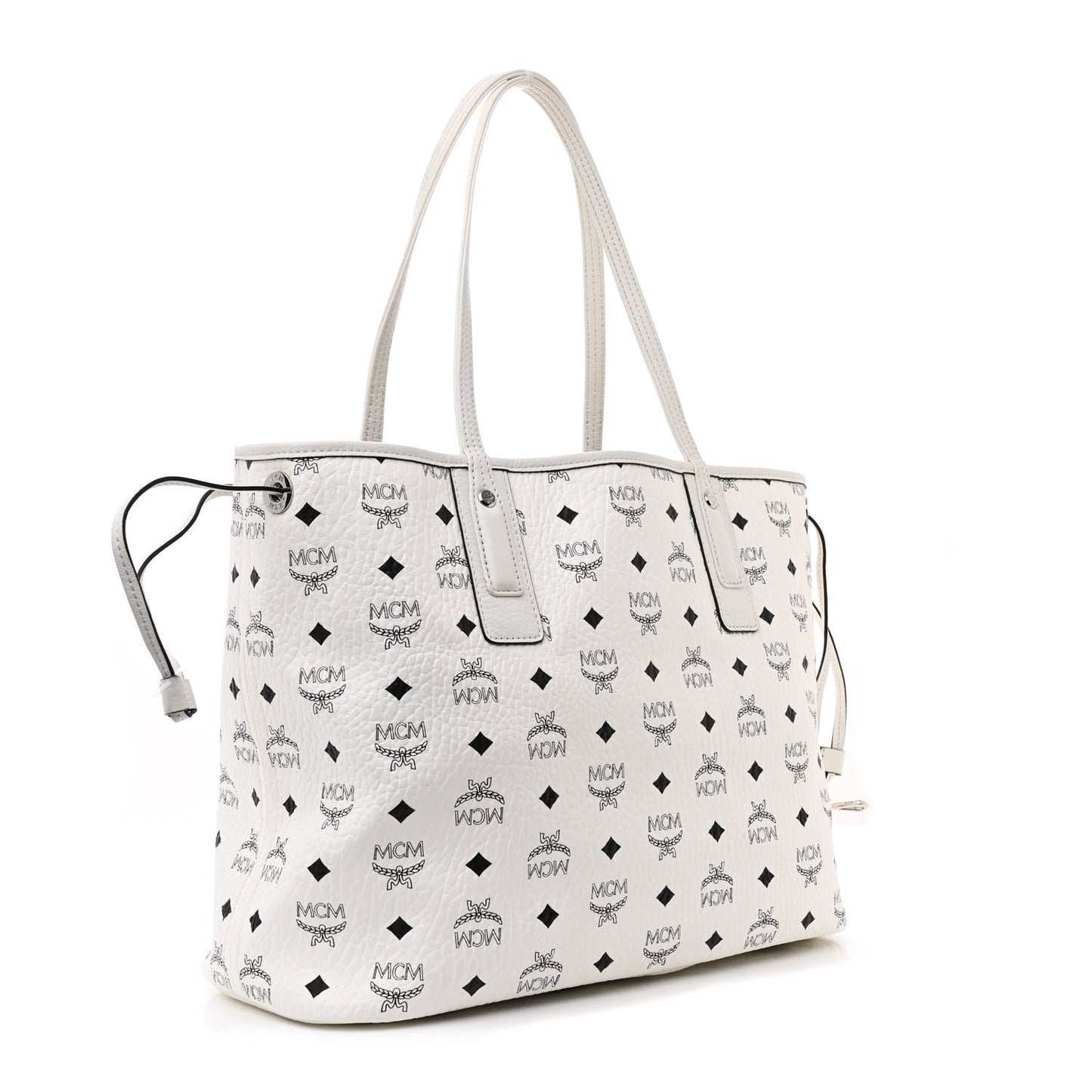 Visetos Medium Liz Reversible Shopper Tote White