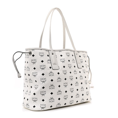 MCM Visetos Medium Liz Reversible Shopper Tote White 7 of 22