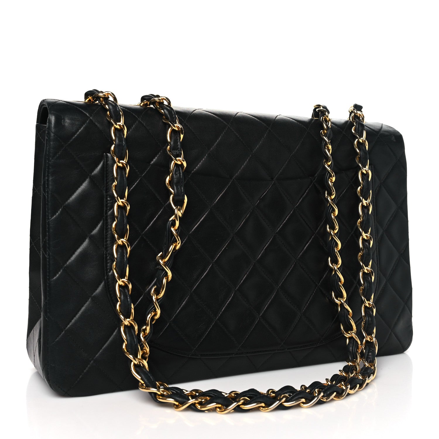 Chanel Lambskin Quilted XL Jumbo Single Flap Black 3 of 11