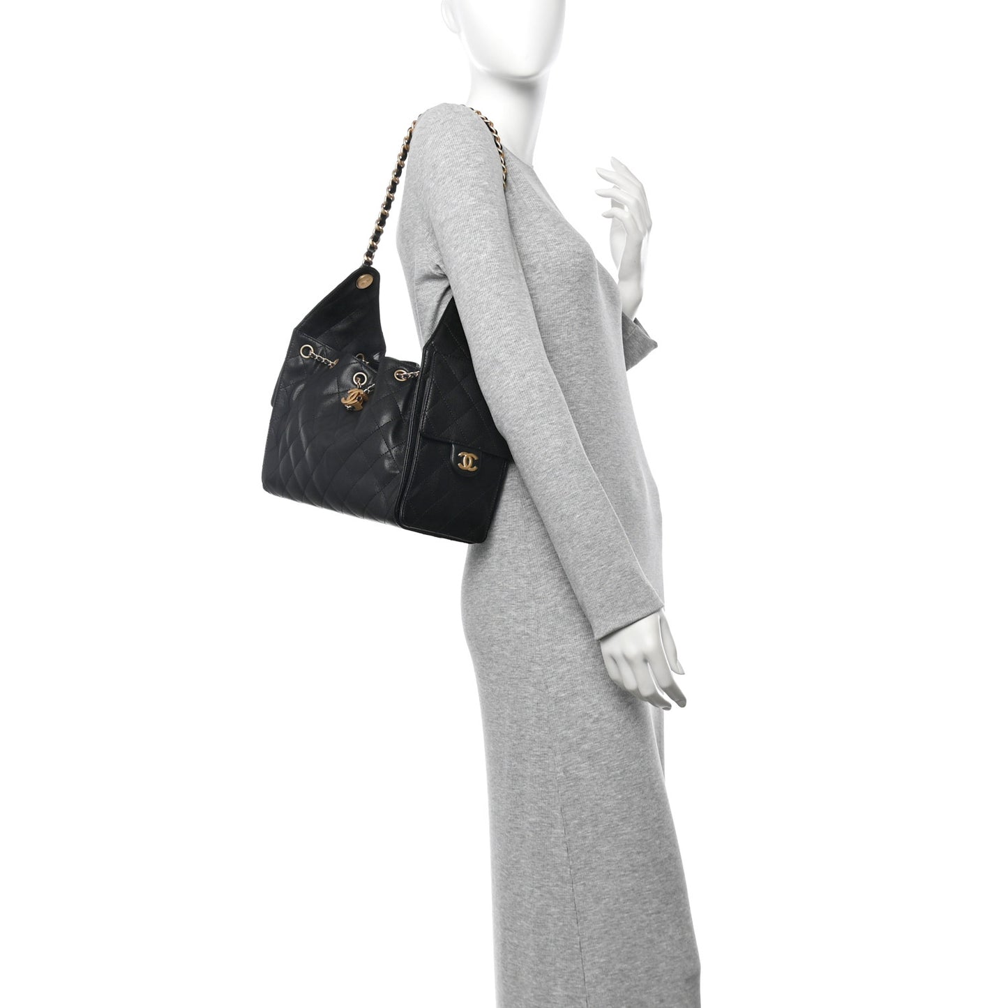 Caviar Quilted Small Chanel 25 Handbag Black