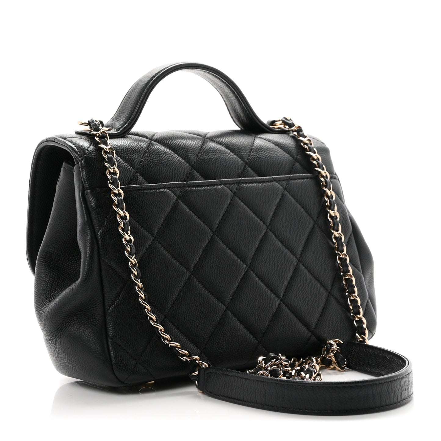 Caviar Quilted Small Business Affinity Flap Black