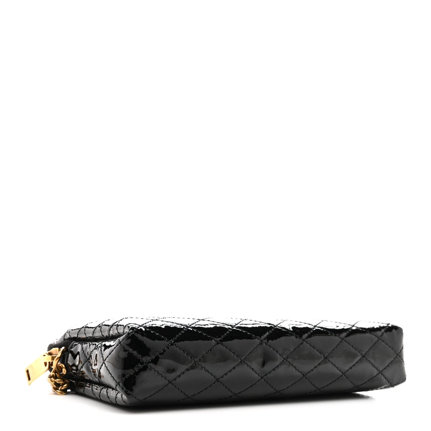Saint Laurent Patent Quilted Gaby Zipped Pouch Black 4 of 14