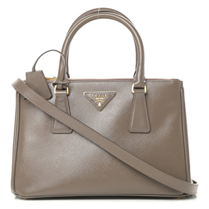 Prada Saffiano Vernice Mini Galleria Double Zip Tote Argilla 1 of 12