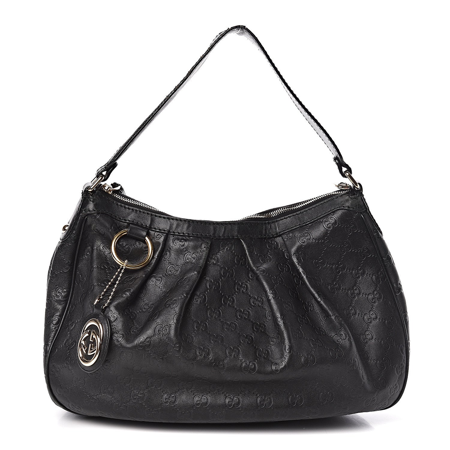 Gucci Guccissima Medium Sukey Hobo Black 1 of 12