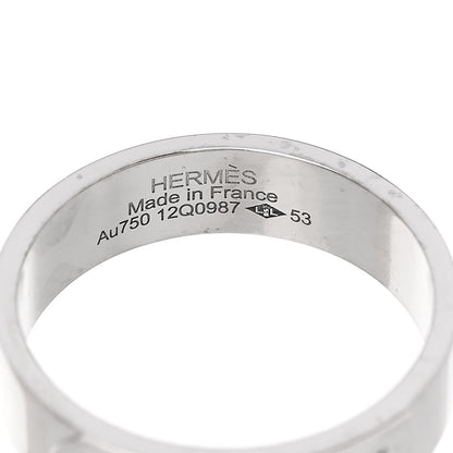 Hermes 18K White Gold Diamond PM Kelly Ring 53 6.5 4 of 5