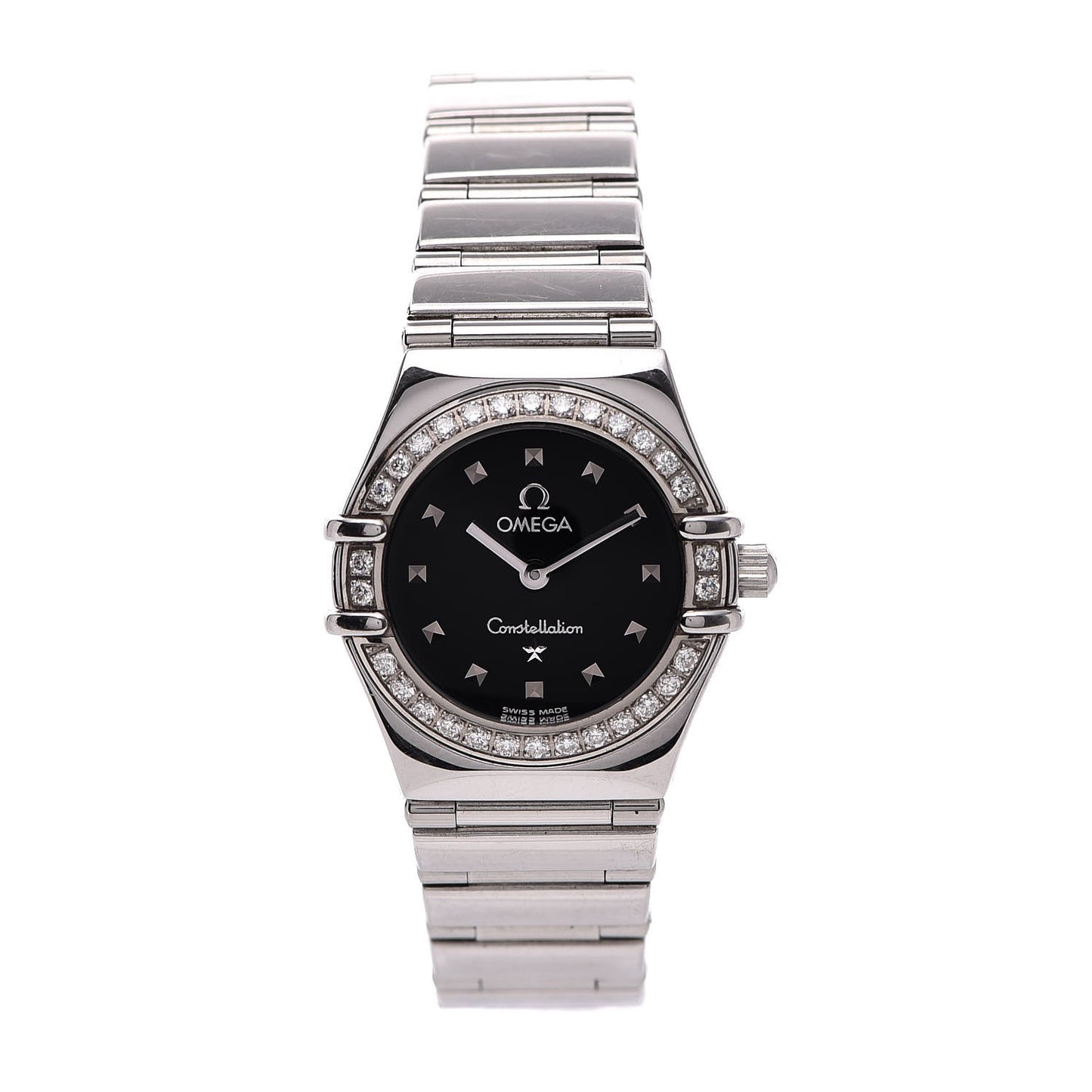 Stainless Steel Diamond Bezel 22mm Constellation Quartz Watch Black 1465.51.00