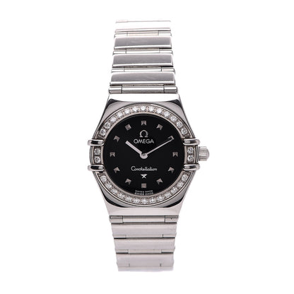 Omega Stainless Steel Diamond Bezel 22mm Constellation Quartz Watch Black 1465.51.00 1 of 8