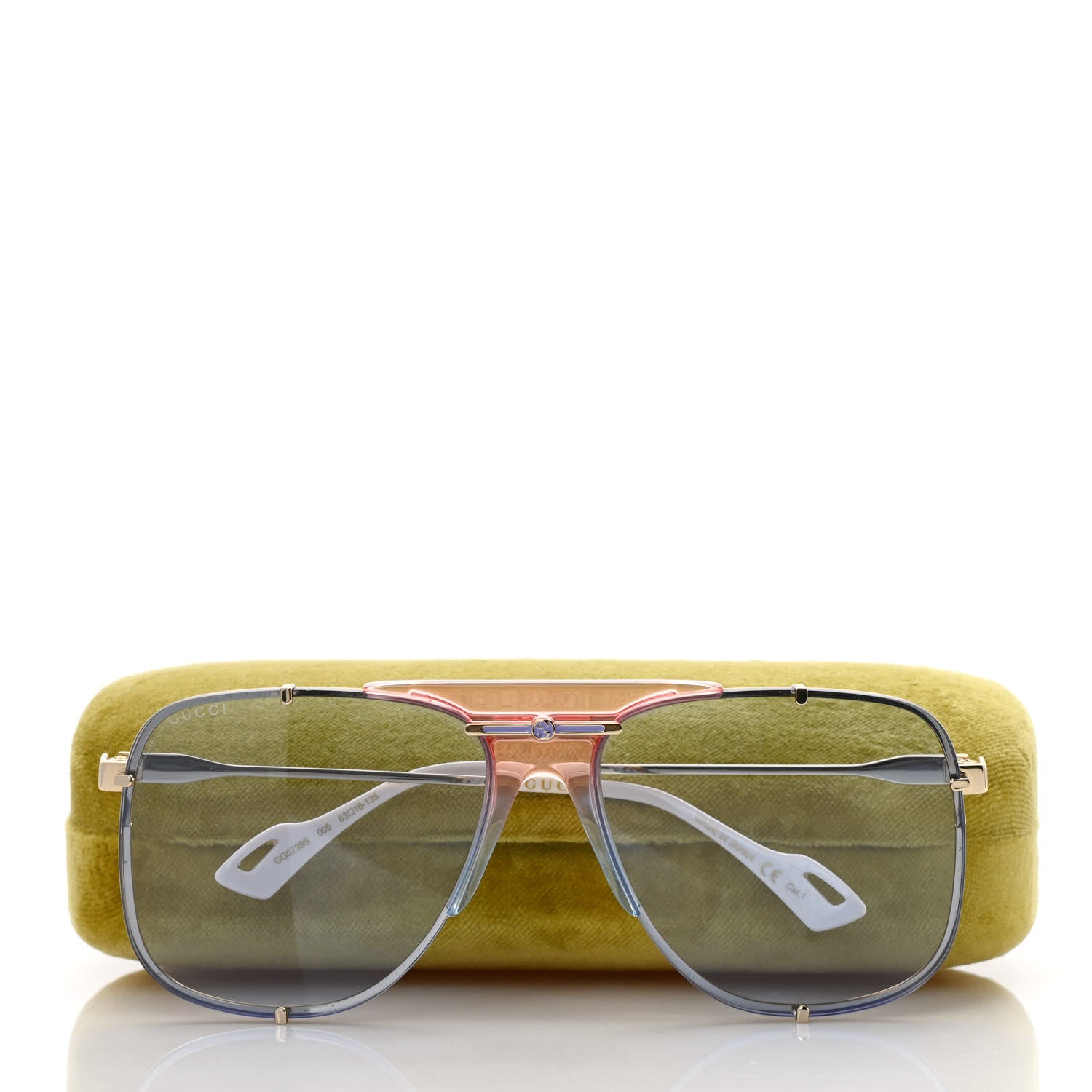 Gucci Metal Square Frame Sunglasses GG0739S Blue 9 of 9