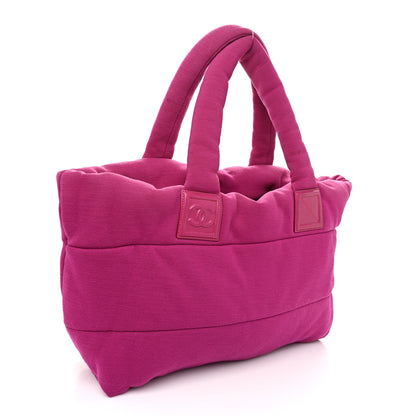 Chanel Lambskin Jersey Quilted Medium Coco Cocoon Reversible Tote Navy Fuchsia 5 of 19