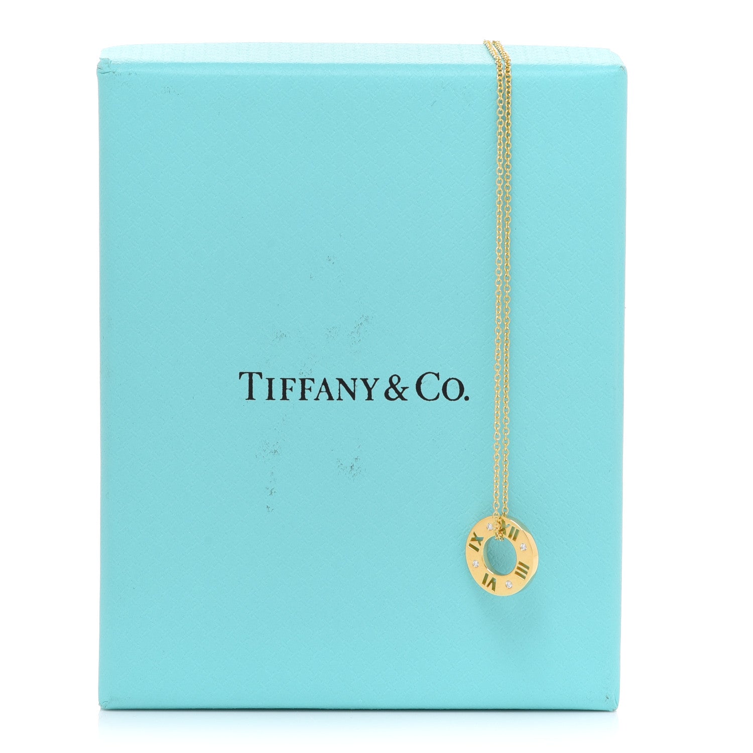 Tiffany 18K Yellow Gold Diamond Atlas Pierced Pendant Necklace 7 of 7
