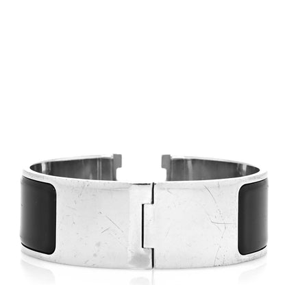 Hermes Enamel Wide Clic Clac H Bracelet PM Black 3 of 5
