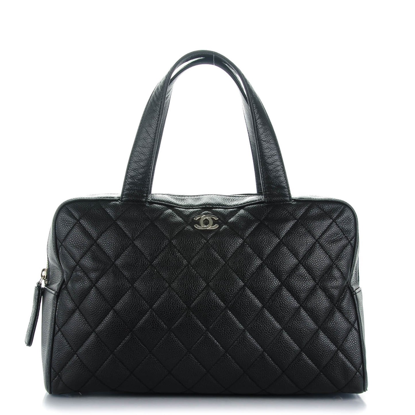 Caviar Quilted Bowler Black