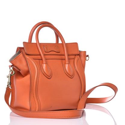 Celine Smooth Calfskin Nano Luggage Orange 3 of 12