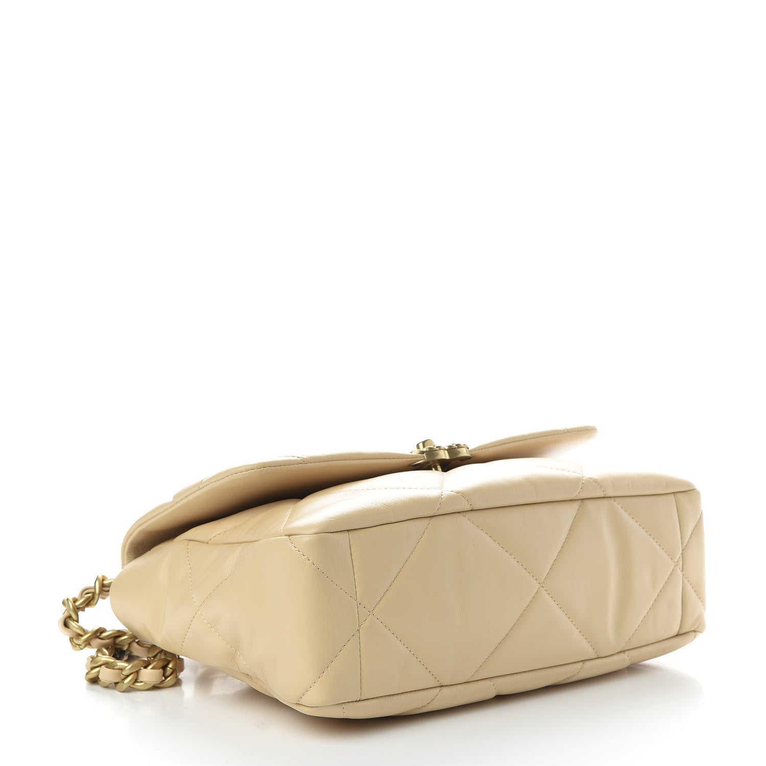 Chanel Goatskin Quilted Large 19 Flap Beige 4 of 10