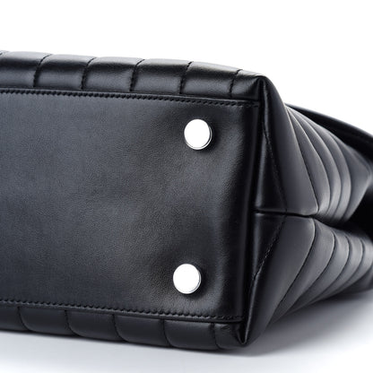 Saint Laurent Calfskin Y Quilted Monogram Medium Loulou Satchel Black 6 of 8