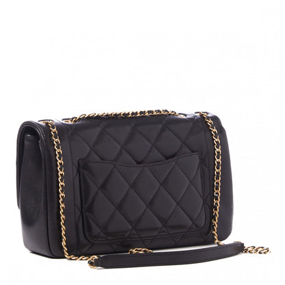 Chanel Lambskin Quilted Medium Single Flap Black 2 of 9
