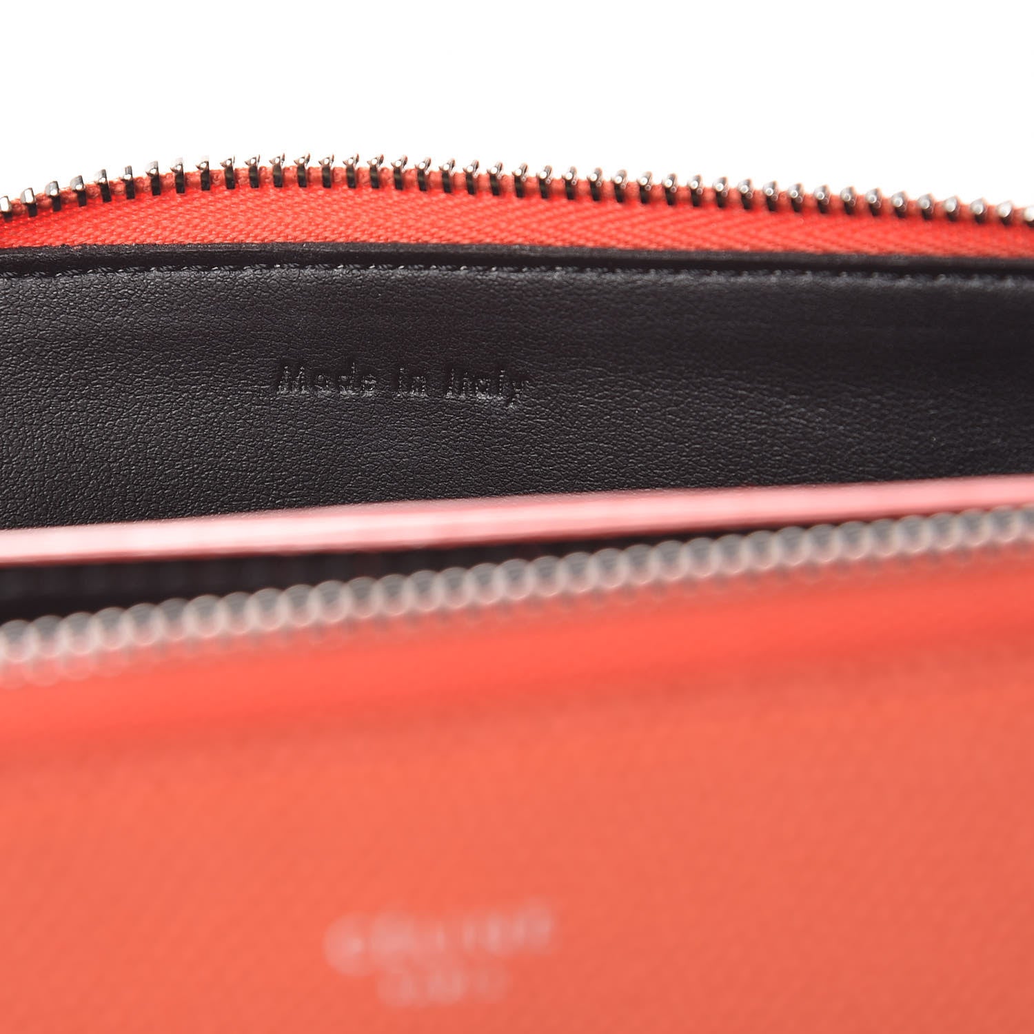 Celine Shiny Grained Calfskin Solo Trio Cosmetic Pouch Coral 7 of 9