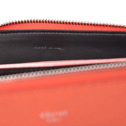 Celine Shiny Grained Calfskin Solo Trio Cosmetic Pouch Coral 7 of 9