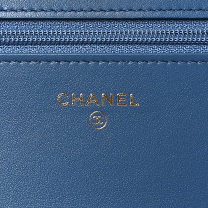 Chanel Denim Quilted Chanel 19 Wallet On Chain WOC Blue 6 of 10