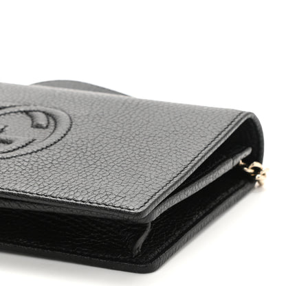 Gucci Pebbled Calfskin Soho Wallet on Chain Black 7 of 9