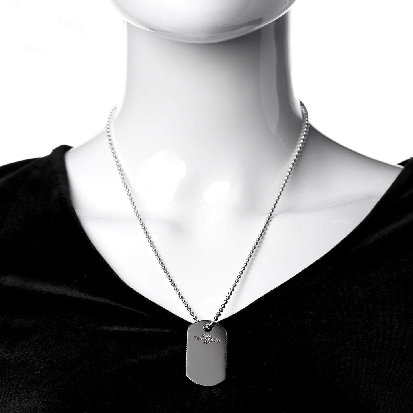 Sterling Silver Coin Edge Dog Tag Necklace