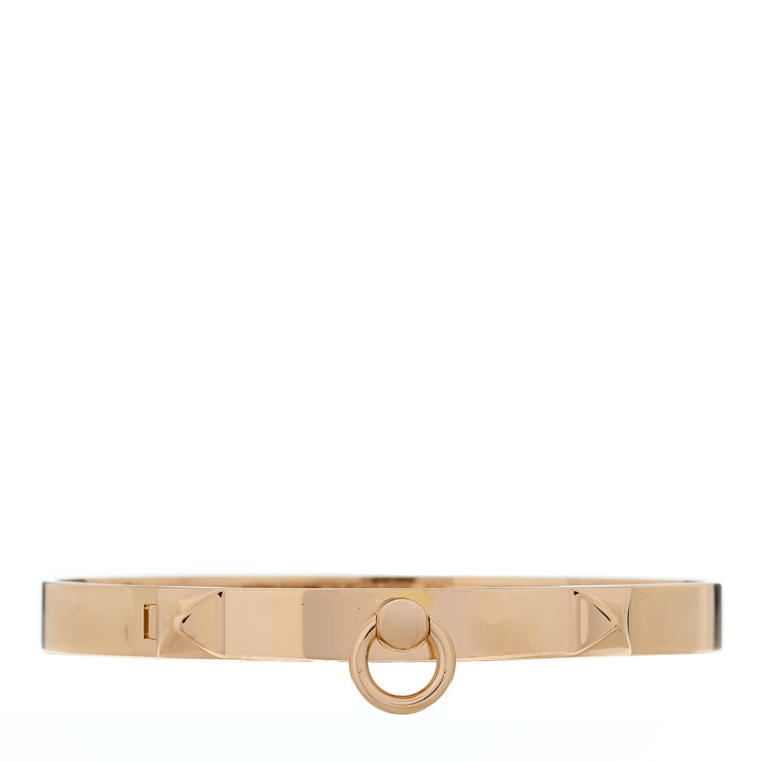 Hermes 18K Rose Gold PM Collier De Chien Bracelet SH 1 of 3