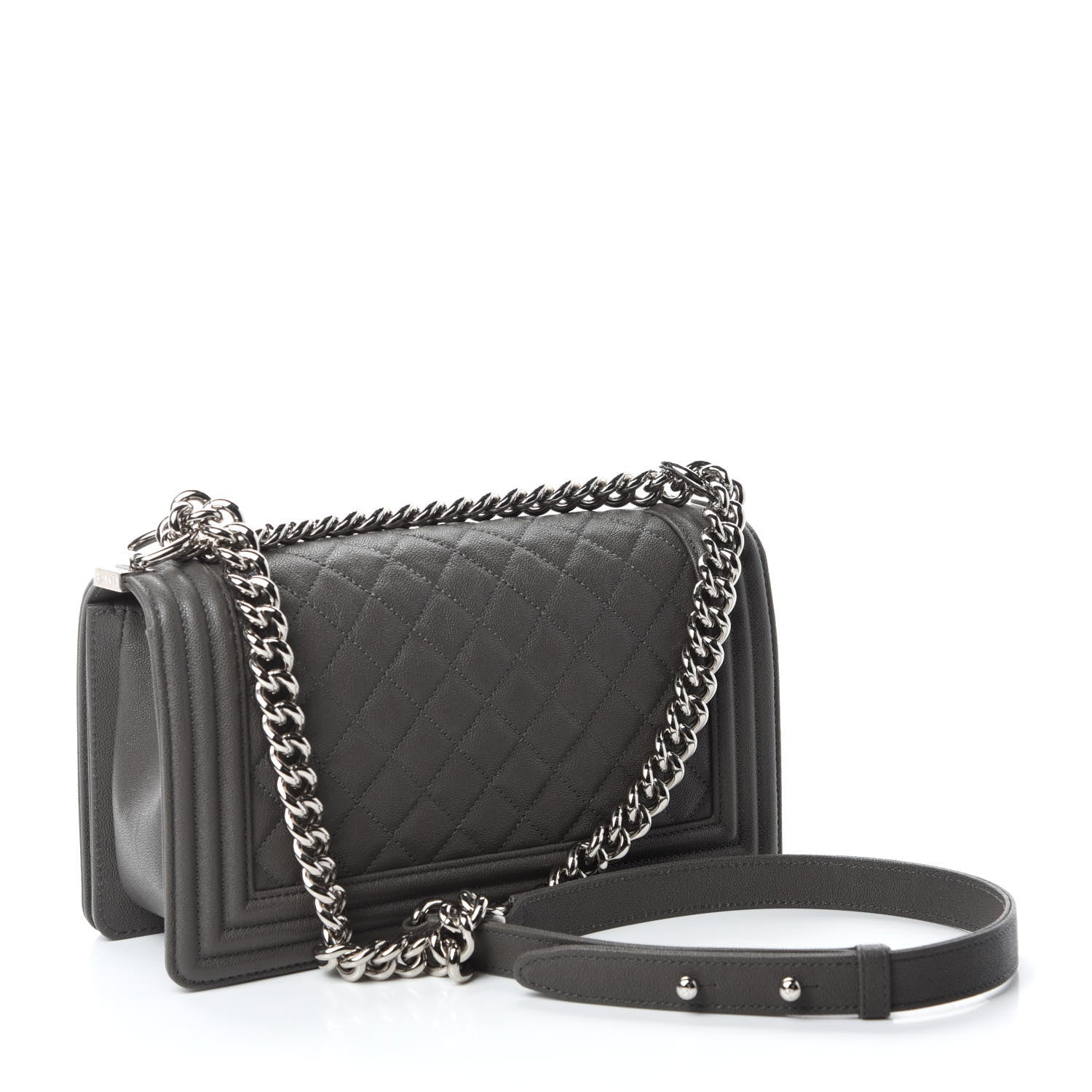 Chanel Caviar Quilted Medium Boy Flap Grey 3 of 11