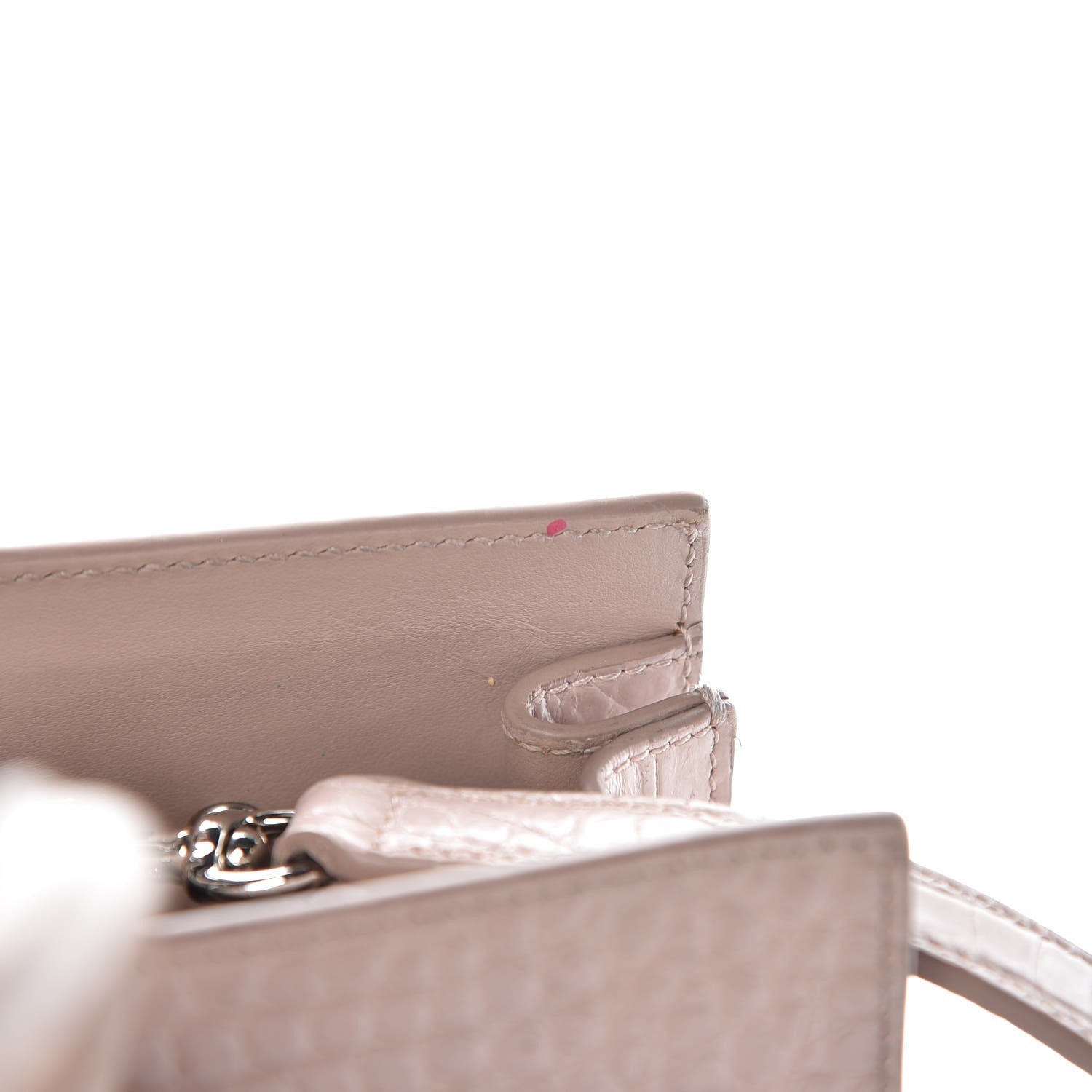 Saint Laurent Calfskin Crocodile Embossed Baby Sac De Jour Rose Antic 13 of 29