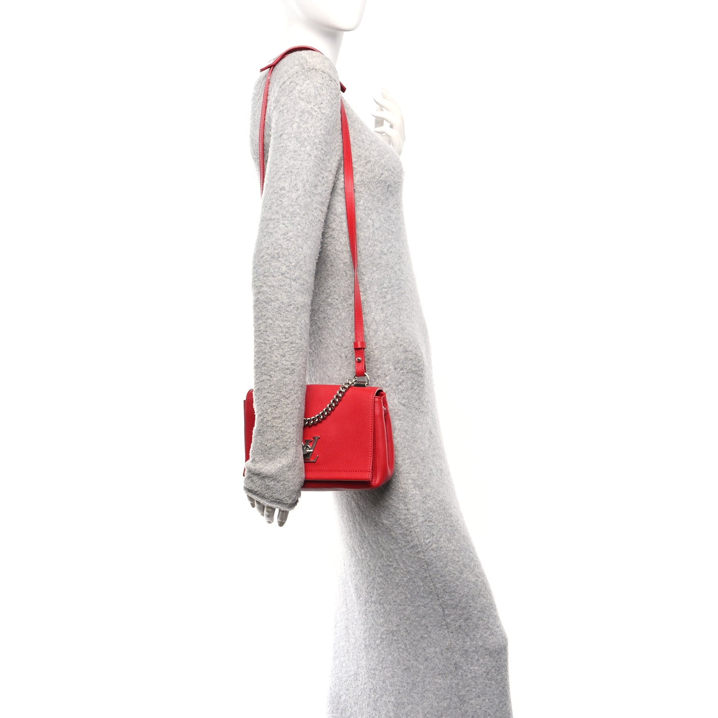 Calfskin Lockme II Chain Bag BB Rubis