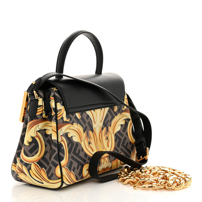 Versace X FENDI Grained Calfskin Fendace La Medusa Medium Top Handle Bag Black Multicolor 3 of 10