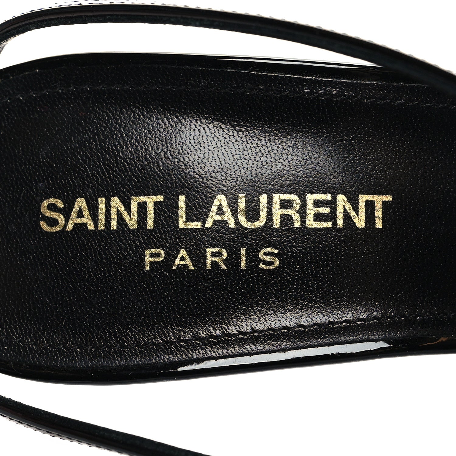 Saint Laurent Patent Calfskin Cassandra 100 Sandals 37 Black 8 of 8