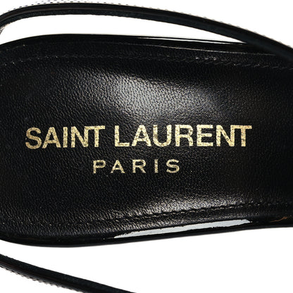 Saint Laurent Patent Calfskin Cassandra 100 Sandals 37 Black 8 of 8