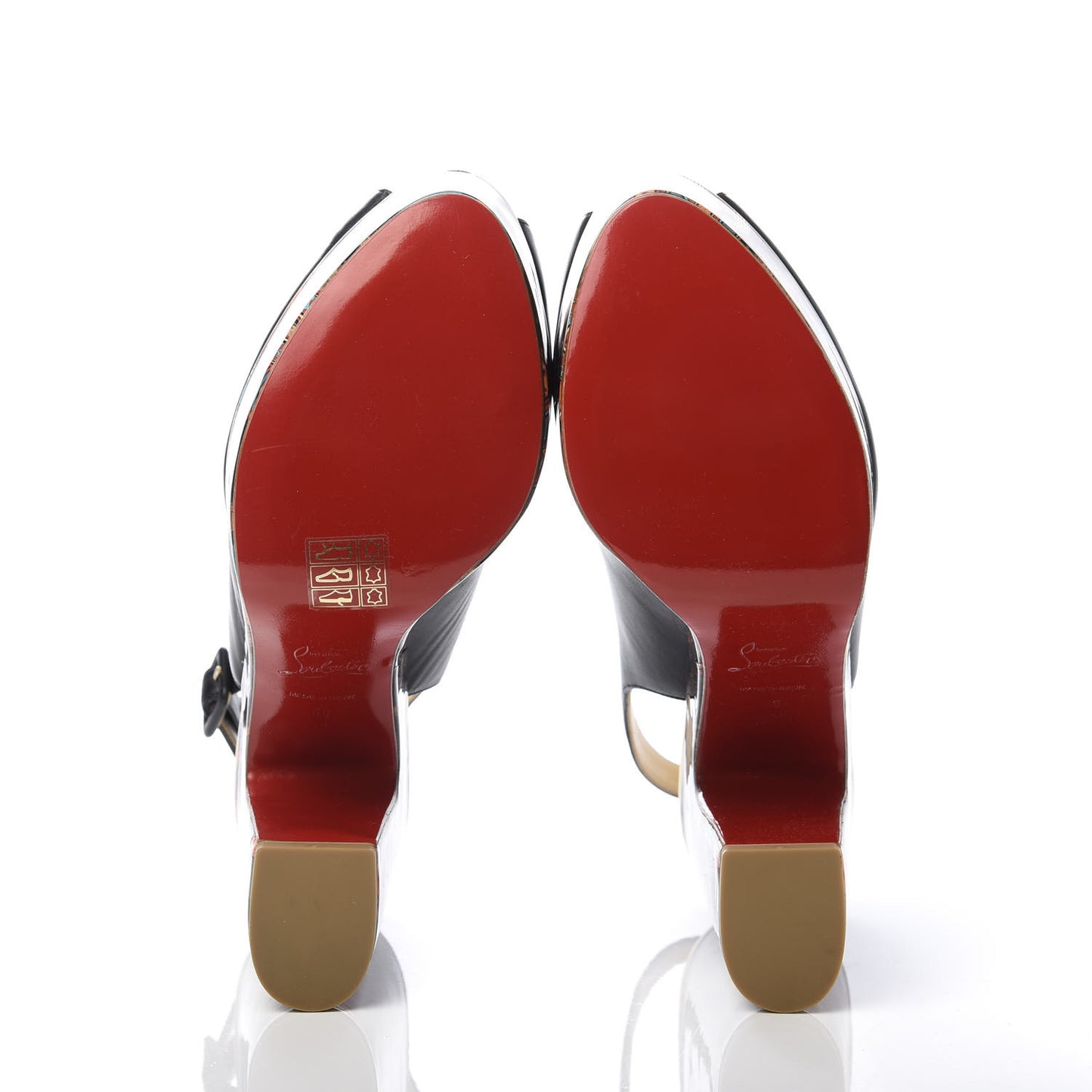 Nappa Patent Specchio Loubileo Dona Anna 120 Platform Wedges 40 Multicolor