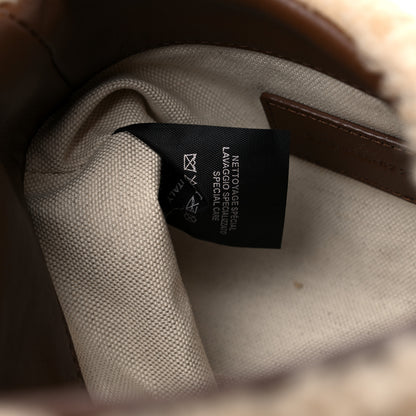 Saint Laurent Shearling Quilted Monogram Loulou Puffer Pouch Clutch Natural Beige Brick 8 of 10