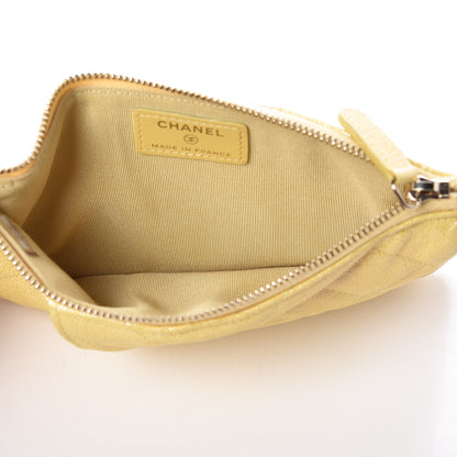 Chanel Iridescent Caviar Quilted Classic Flat Wallet Pouch Yellow 5 of 8