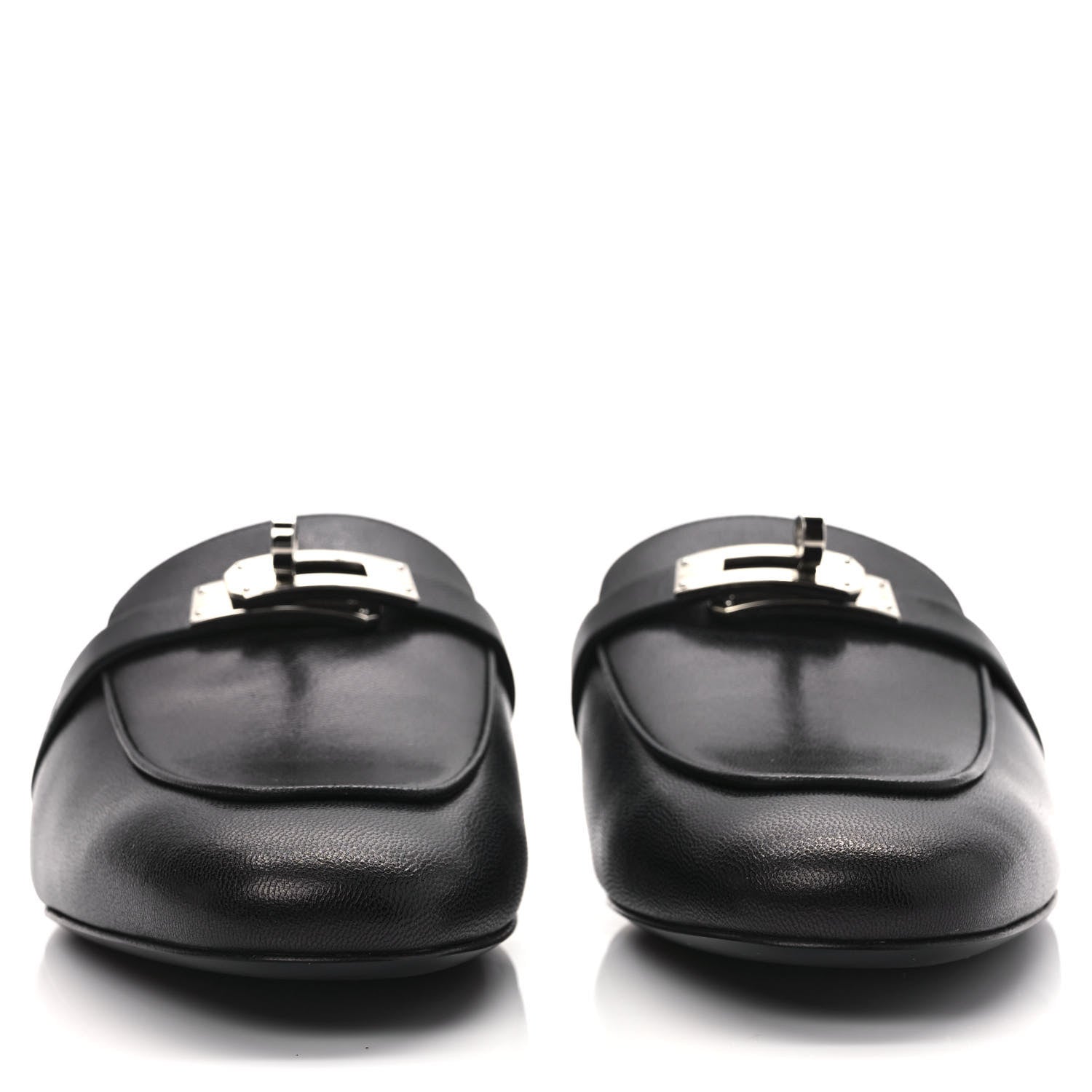 Hermes Goatskin Oz Mules 38.5 Black 2 of 9