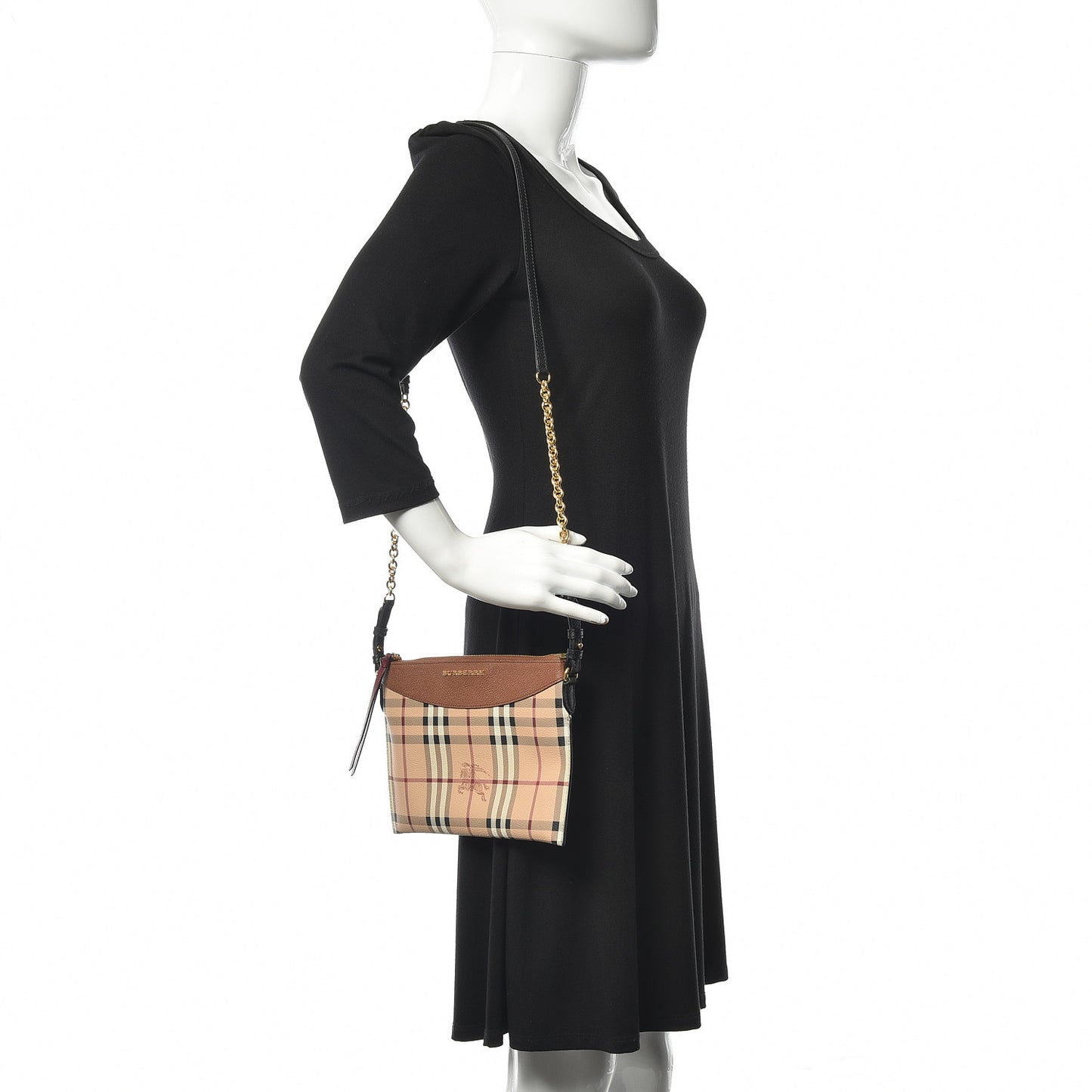 Haymarket Check Peyton Crossbody Clutch Bag Toffee