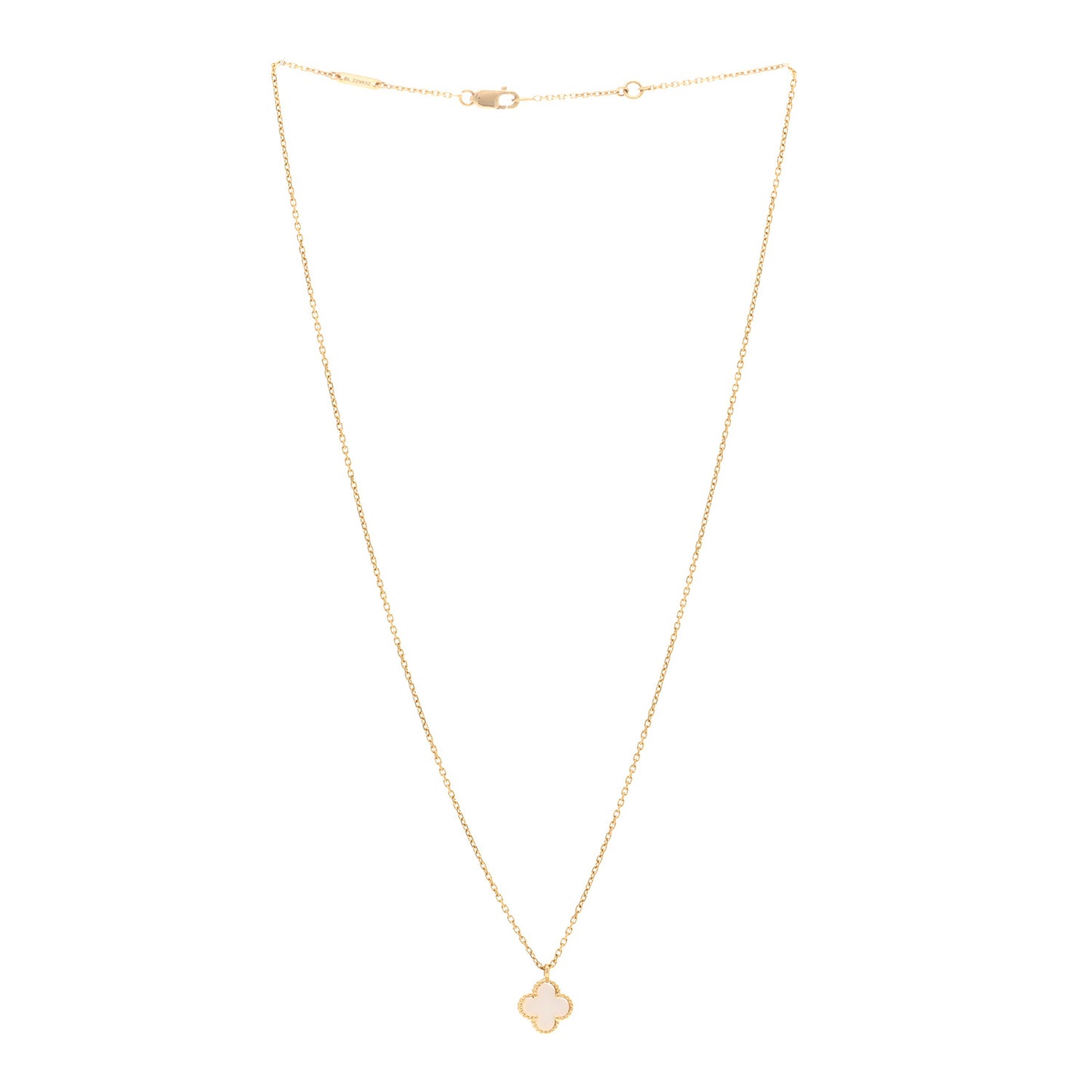 18K Yellow Gold Mother of Pearl Sweet Alhambra Pendant Necklace