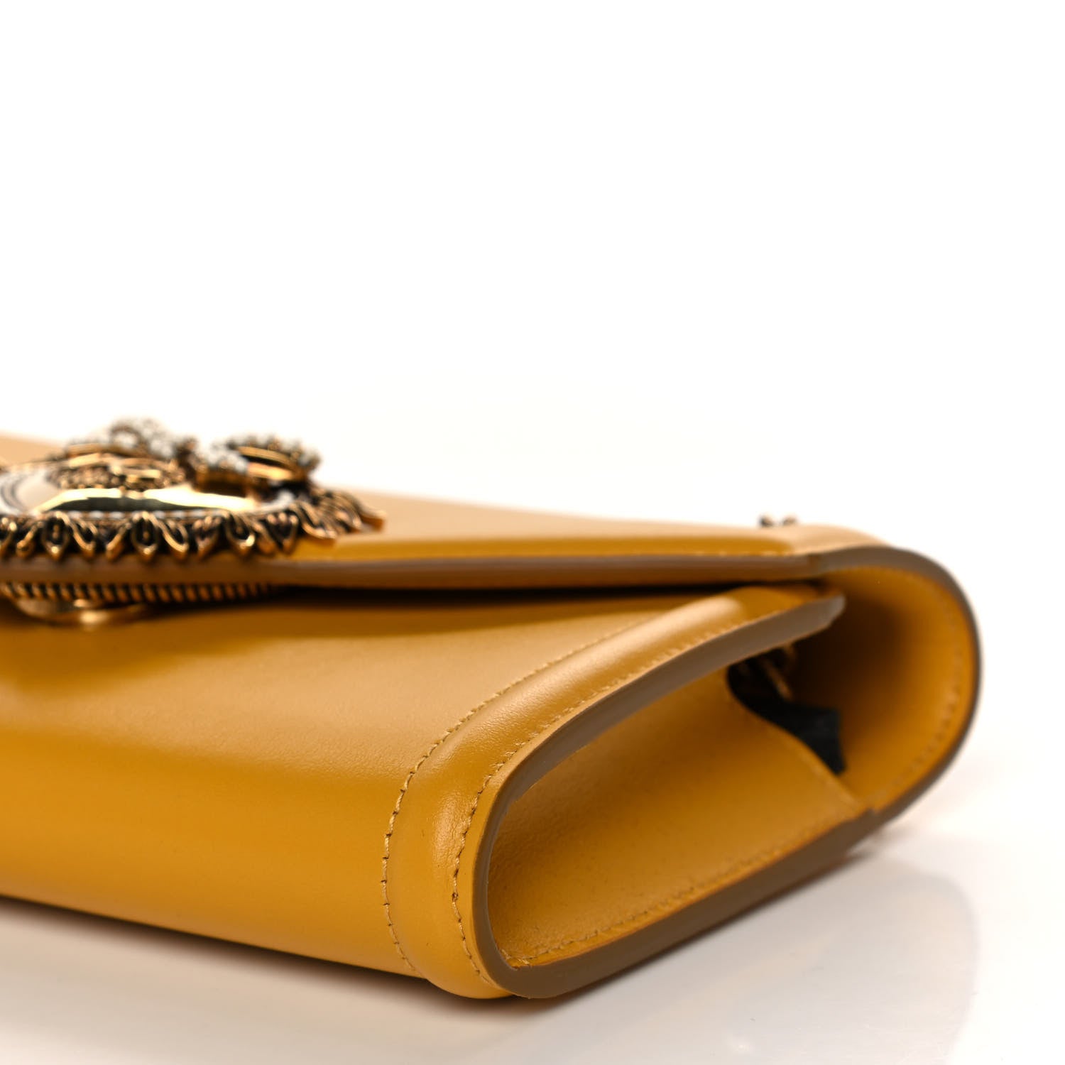 Dolce & Gabbana Smooth Calfskin Devotion Envelope Phone Bag Senape 9 of 10